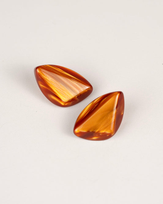 Orecchini pietra in resina arancione